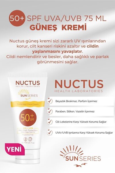 Nuctus Güneş Kremi 50+ Spf Uva/uvb 75 Ml Krem