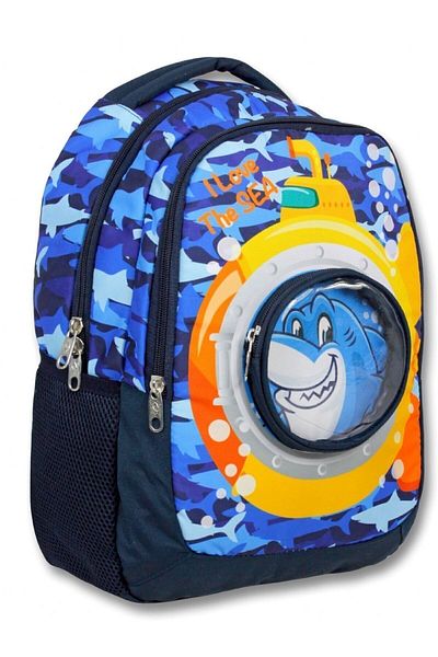 ÜMİT ÇANTA Set rucsac pentru școală primară Cennec Blue Yellow Whale - Băiat