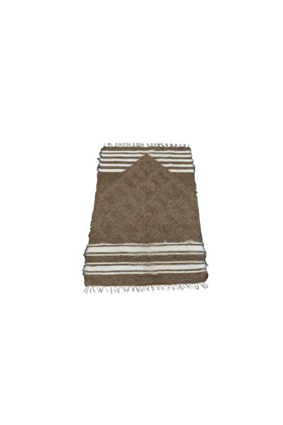 Zehra Abla Halı Yeni El Dokuma Kahve Seccade Namazlık Tiftik Yün Siirt Kilimi 4787