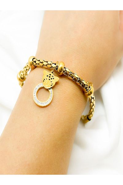 MELLS TAKI Zircon Star Jewelled Charm Bracelet - 316L Stainless Steel