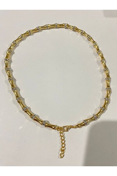 ANGELSS JEWELLERY Serenay Dorika Altın Kaplama Kolye (Serenay Zirkon Taşlı Si...