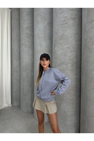 İLKCET MODA Φούτερ Bomber με φερμουάρ Modal Fabric