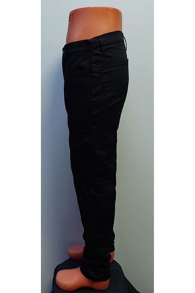 BeyzDenim Black Thermal Fleece Lycra Cargo Pants
