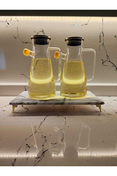 ROİPİERRES MERMER Stylish Oil Pot Bottom with Marble Legs - Lilac Decorative