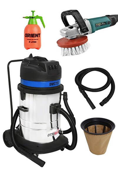 OTTOMAX 3600 Watt 3 Motorlu Islak Kuru Sanayi Tipi Oto Süpürgesi -koltuk Yıka...