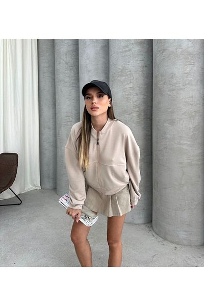 İLKCET MODA Φούτερ Bomber με φερμουάρ Modal Fabric
