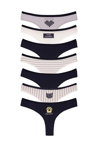LC Waikiki 7-Piece Brazilian Cotton Lycra Mixed Women's Panties Set