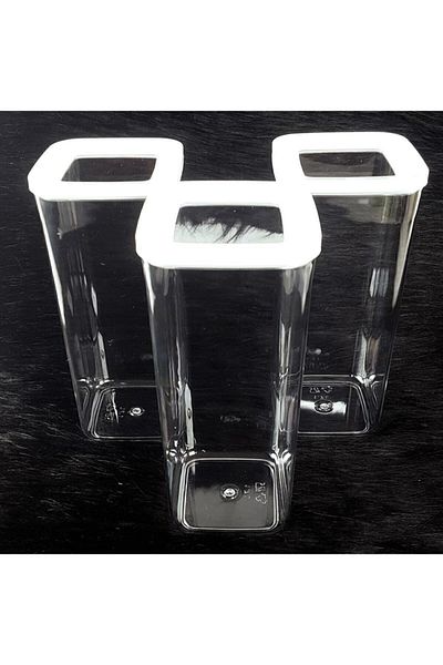 VİP AHMET Vip Ahmet Vacuum Crystal Mica Storage Container Set of 3 1700 ml