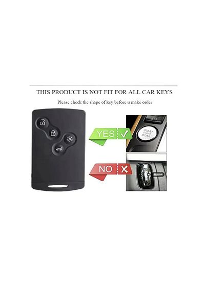 emii auto spare parts Renault Keyless Start Clio Megane Captur Koleos Fluence Laguna Key Case Black/silver
