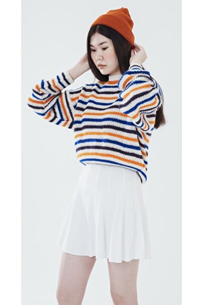 isra outlet Tricotaj cu mânecă lungă cu dungi transversale pentru femei