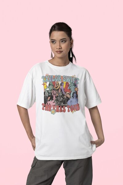 SEVBANO Taylor Swift Štampano Oversize kroj Majica - Unisex, Model sa turneje...
