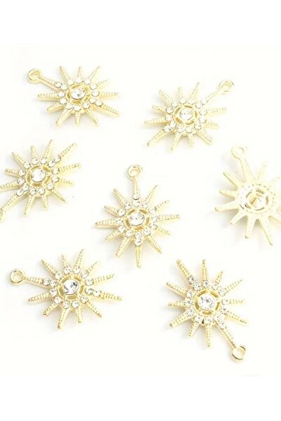 takitokaciniz Yaratıcı Taşlarlar la kaplı parıldayan Güneş kolye Küpe Aparatı