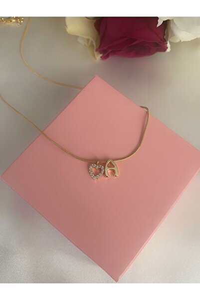 Asia by Leuvoié Asia By Leuvoie A Harfli Taşlı Kalp Kolye