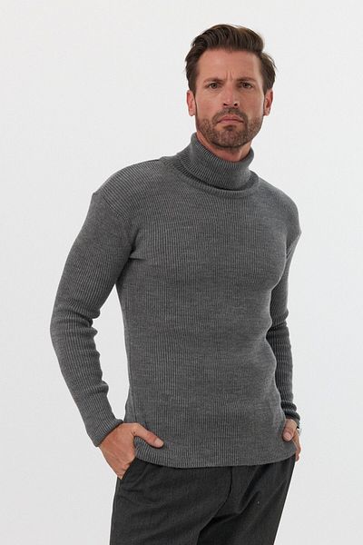 Livio Ferri Ανδρικό πλεκτό πουλόβερ με ζιβάγκο Slim Fit