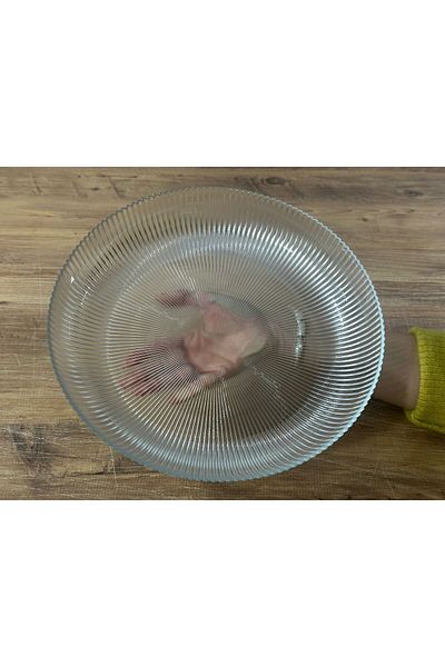 ToMorza Glass Origami Style Large Size Salad Bowl Diameter: 31cm Load: 5.5cm