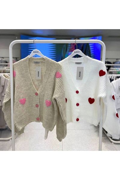 Oyer Moda Heart Patterned Women's Cardigan