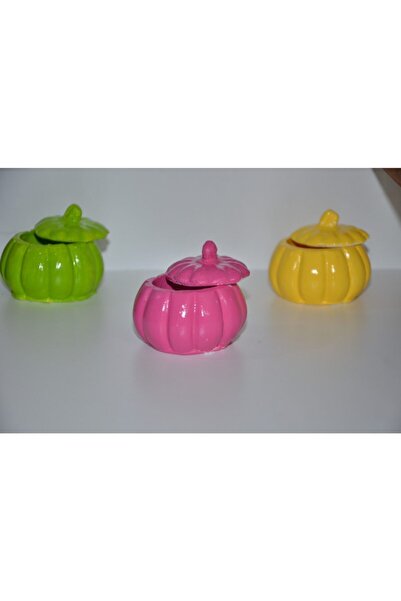 yıldız bijuteri 3-Piece Mini Lid Pumpkin Turkish Delight Bowl