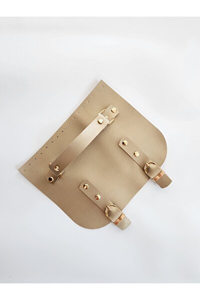 FERİHA HOBİ AKSESUAR Δερμάτινη πλεκτή τσάντα πλάτους 20 cm - Κλειστή - Διπλή πόρπη