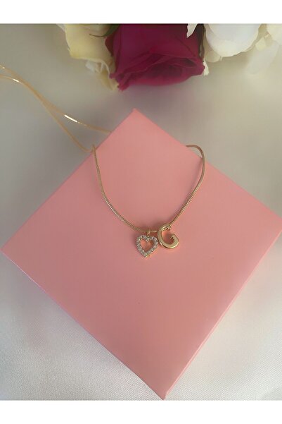 Asia by Leuvoié Asia By Leuvoie G Harfli Taşlı Kalp Kolye