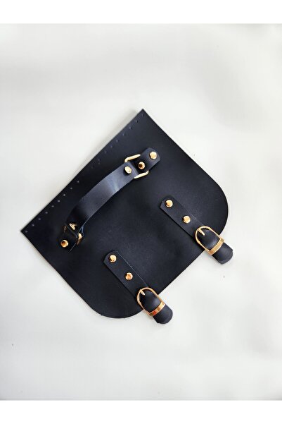 FERİHA HOBİ AKSESUAR حقيبة جلدية محبوكة مقاس 20 سم مغلقة - إبزيم مزدوج