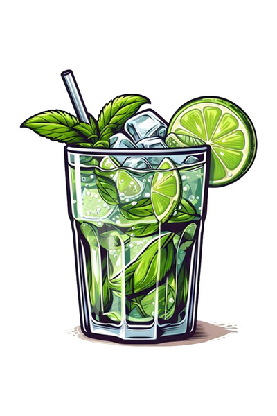 MegaSticker Nane limon mojito Sticker Araba, Motorsiklet, Kask, Laptop,cam St...