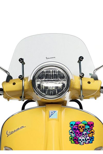 MegaSticker Autocolant crani colorat 13x13 cm - mașină, motocicletă, cască, laptop, sticlă