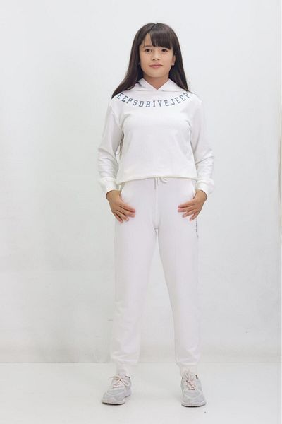 GZT TEKSTİL Comfortable and Stylish Crop Hooded Tracksuit Set for Girls