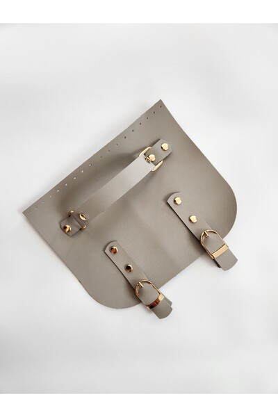 FERİHA HOBİ AKSESUAR حقيبة جلدية محبوكة مقاس 20 سم مغلقة - إبزيم مزدوج