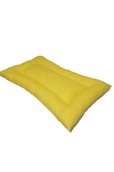 lazilla Yer Minderi 100 Cm X 60 Cm - Puantiyeli Sarı Minder