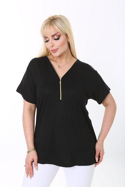 garajmood Μπλούζα με φερμουάρ μαύρου γιακά με λεπτομέρειες
