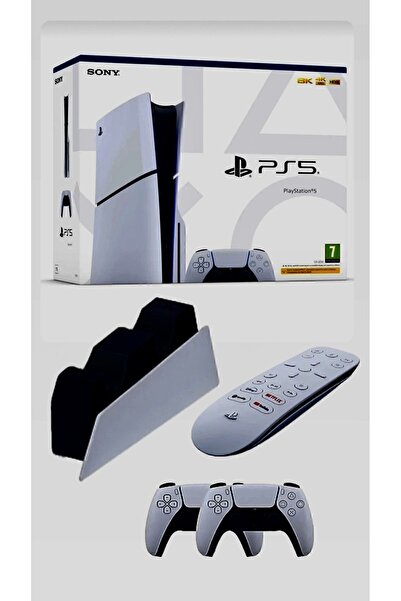 Sony PlayStation 5 1 TB CD versyon slim + çift kol+ Joystik şarj aleti+ Medya...