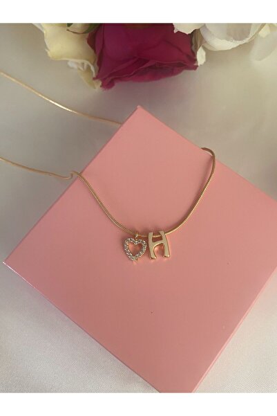 Asia by Leuvoié Asia By Leuvoie H Harfli Taşlı Kalp Kolye