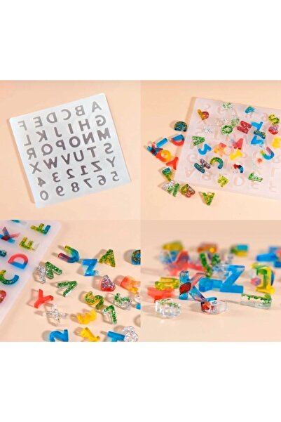 Şenhomee Epoksi Küçük Harf Sayı Silikon Kalıbı, Epoksi Alfabe Kalıbı, Harf Sa...