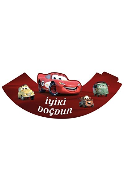 eğlencemarketi Cars Arabalar Karton Şapka Doğumgünü Şapkası 10 Adet