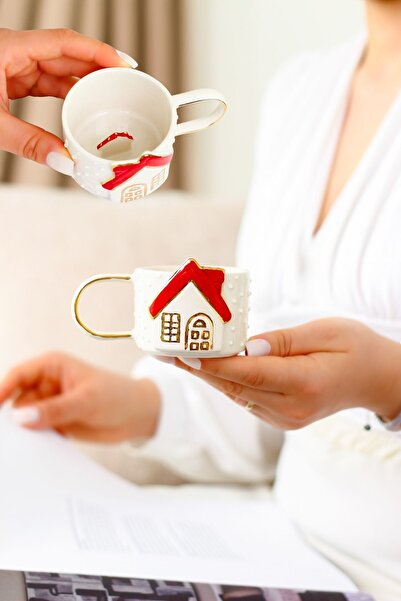 SİNEM YAMAN HOME مجسم داخلي من السيراميك / مجسم مزدوج مصنوع يدويًا من السيراميك