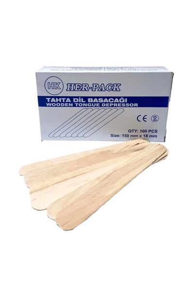 Genel Markalar Ahşap Spatula ( Ağda , Lazer Vb. Dil Basma Çubuğu) 1x100 Adet
