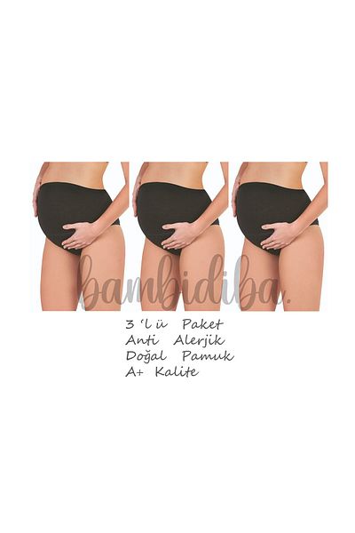 BAMBİDİBA Pachet de 3 chiloți de maternitate, de recuperare, de maternitate, din bumbac natural antialergic de calitate 123582