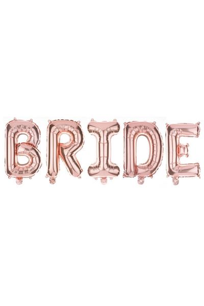 eğlencemarketi Bride Foil Letter Balloon Set Rose Gold 100 Cm