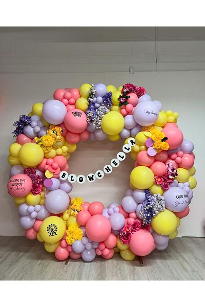 eğlencemarketi 100 Pieces Retro Olive Green Flamingo and Macaron Lilac Balloon Chain