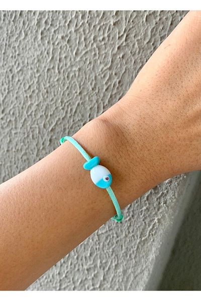 Atelier Çağla Murano Glass Turquoise Fish Beaded Mint Green Bracelet