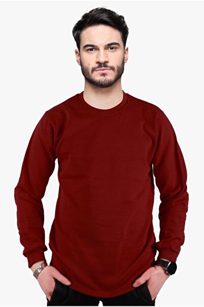 Seda Tekstil Kışlık 0 Yaka Sweat, Unisex Kalıp Pamuklu Şardonlu Regular Kalıp