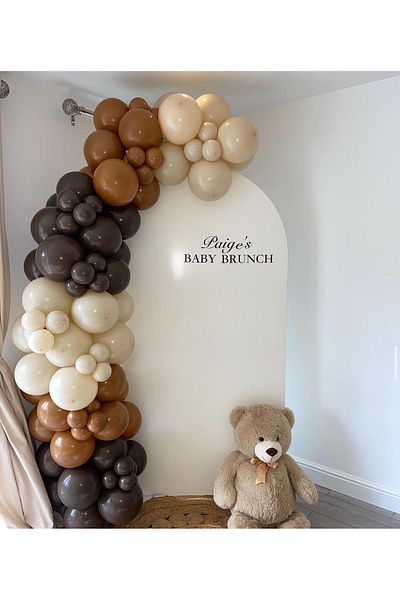 eğlencemarketi Pastel Chocolate Coffee Caramel and Milk Coffee Balloon Chain 100 Pieces