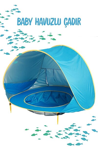Genel Markalar Bebek Havuzlu Plaj Çadırı, Oyun Çadırı, 50+ UPF UV Korumalı Ço...