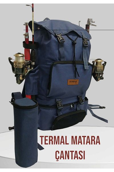ROWAN ÇANTA ROWAN Thermal Bottom Compartment+Flask Camping and Fishing Backpack - 62*41*22 CM
