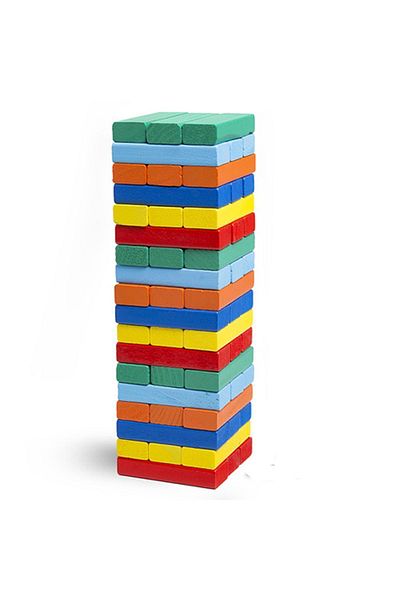 SNRBY Snr Colorful Balance Jenga Game,54 Pieces Medium Size