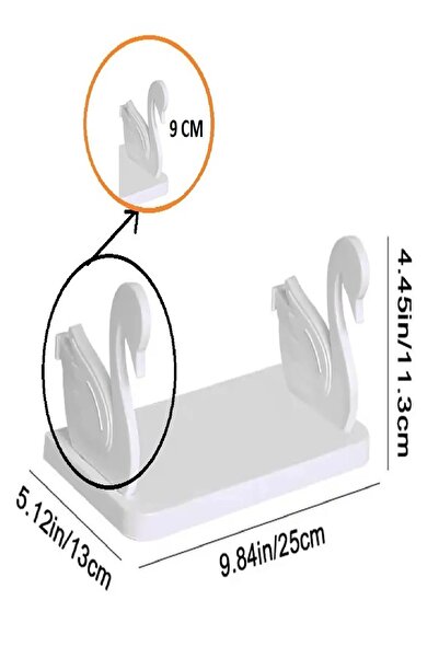 Granvex Kendinden Yapışkanlı Raf Mutfak Banyo Oda Masa Rafı Pratik Organizer Kuğu Tasarımlı