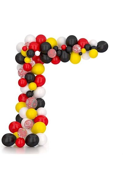 eğlencemarketi Cars Red Black Themed Chain Balloon Set