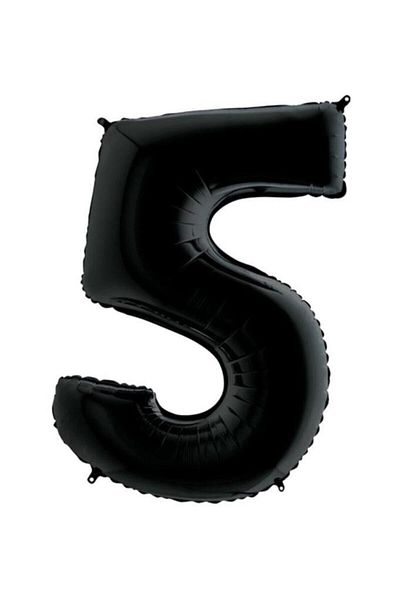 eğlencemarketi 40 Inch 100 Cm Black Foil Number Balloon 5