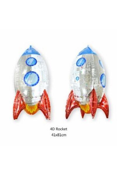 eğlencemarketi Footed Rocket Foil Balloon 9963