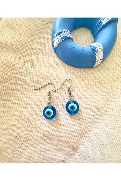 Atelier Çağla Mavi Cam Murano Nazar Boncuğu Küpe